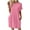 Pink, variant on USSUMA Womens Summer Dresses Summer Dress Short Sleeve Crew Neck Casual Solid Color Dress with Pocket Maxi Dress Leisure Skirt Comfortable Skirts Street Online Shopping Beige Dress Size-L