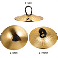 thumbnail image 2 of Qtmnekly 4pcs Copper Finger Cymbals Small Finger Cymbals Belly Dancing Mini Cymbals Musical Instrument Saucers brass Yellow, 2 of 5