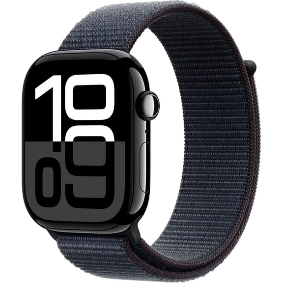 Pre-Owned Apple Watch Series 10 GPS 46mm Jet Black Aluminum Case with Ink Sport Loop
