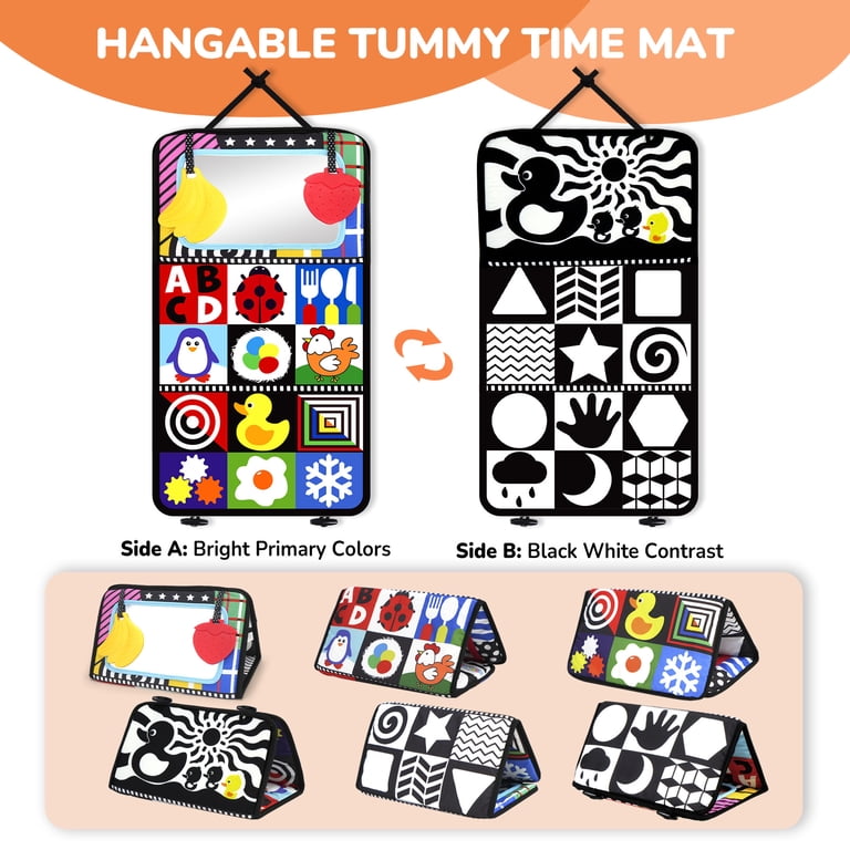 LotFancy Baby Tummy Time Mirror Crinkle Book Set photo 6