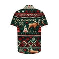thumbnail image 5 of BLTIBY Christmas Shirt for Men Lapel Button Down Short Sleeve Hawaiian Shirts Xmas Snowman Printed Casual Holiday Shirts Tops Green 3XL, 5 of 5