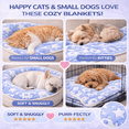 thumbnail image 6 of weVSwe 1 Pack of 3 Small Dog Blankets Ultra-Soft Warm Sleeping Pad Blue Cute Print Plush Fleece Pet Flannel Blanket 29"*20", 6 of 7