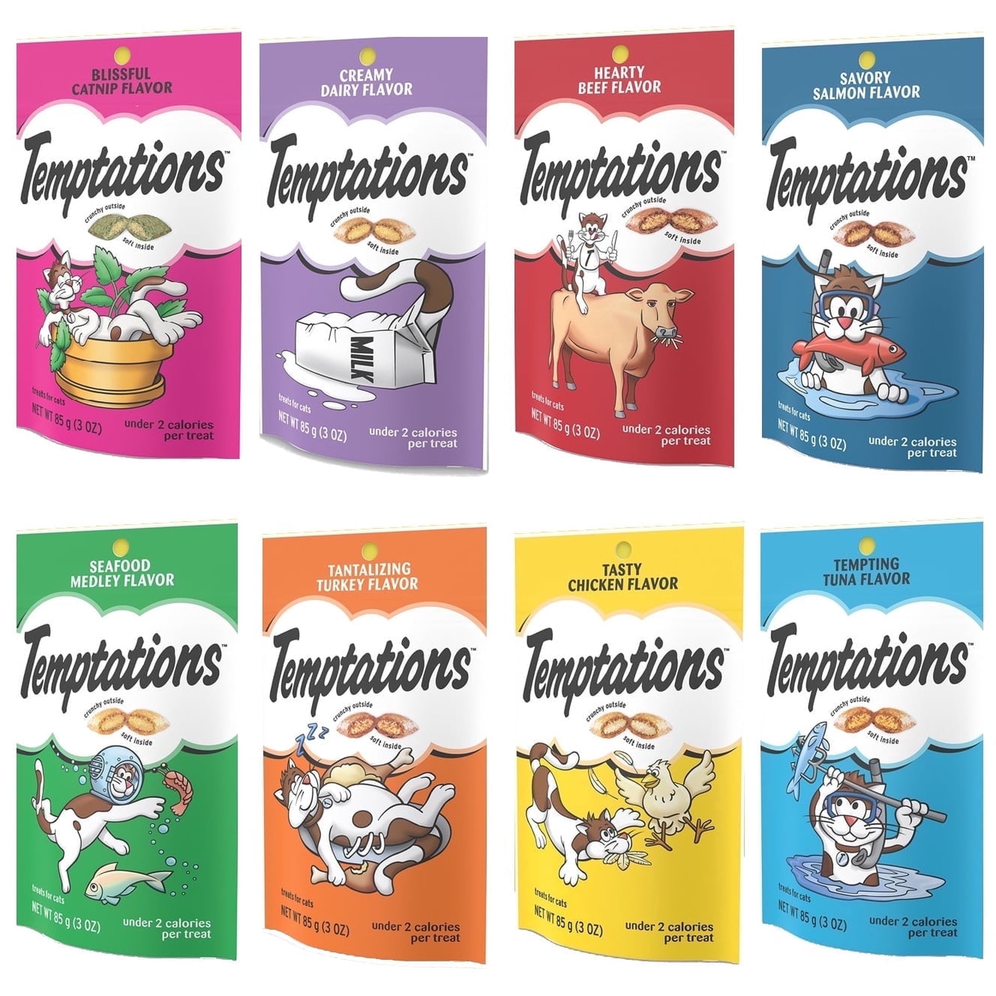 Temptations Cat Treat 8 Flavors Variety Pack, 3oz Each