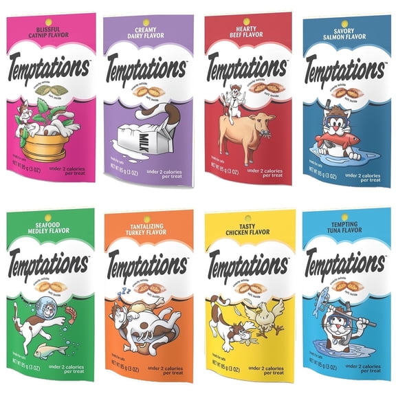 Temptations Cat Treat 8 Flavors Variety Pack, 3oz Each