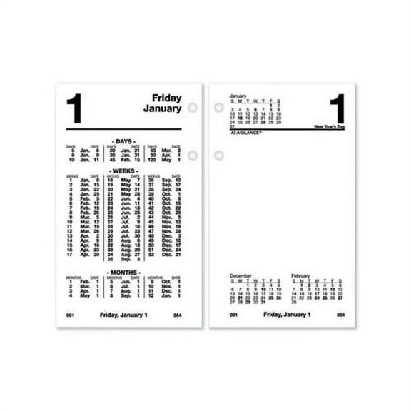 Financial Desk Calendar Refill 3.5 x 6, White, 2022