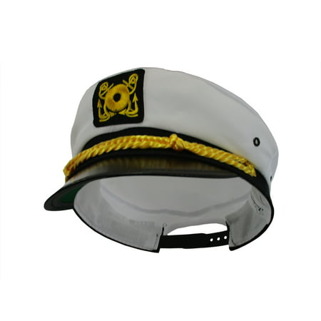 Adjustable Yacht Cap White Captain Costume Accessory Hat Child Sea Skipper