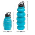 thumbnail image 3 of Collapsible Travel Water Bottle Reuseable Bpa Free Silicone Foldable Water Bottles For Gym Camping Hiking Portable Leak Proof Water Cut Blue, 3 of 4