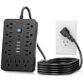 thumbnail image 1 of Regleta de alimentación con protector contra sobretensiones JouleLoom 17 en 1 de 10 pies con USB, 1 of 7