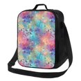 thumbnail image 1 of Balery blue pink colorful cracked texture Caja de Almuerzo y Bolsa de Almuerzo para Hombres y Mujeres, Bolsa de Almuerzo Reutilizable con Gran Capacidad, Bolsa de Almuerzo Aislada, 1 of 7