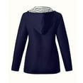thumbnail image 3 of WTOBBY Women's Solid Color Waterproof Sun Protective Outdoor Sportswear Hooded Casual Jacket, Comfortable for Running and Daily Wear,Dark Blue S, 3 of 7