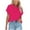 Hot Pink, variant on Fesfesfes Oversized Workout Shirts for Women's Short Sleeve Solid Color Basics Lapel Casual Top Pullover T-shirt Women Tops M(US:6)