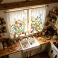 thumbnail image 6 of Watercolor Wildflower Butterfly Tier Curtain,Light Filtering Washable Short Cafe Window Curtain for Kitchen,Laundry,Home Decor,1 Pair, 6 of 6