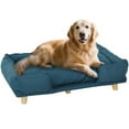 thumbnail image 1 of PawHut Elevated Washable Dog Sofa for Large Dogs, Dark Blue, 1 of 10