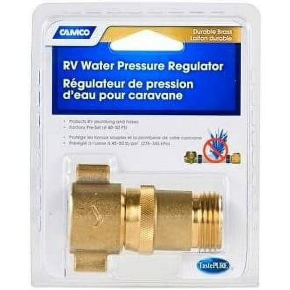 Camco Water Pressure Regulator Camper - 3/4 In Garden Hose Thread, Durable - 1 Pack