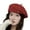 Red Fixed pleats, variant on Lightweight Woolen Beret Solid Color Hat For Cold Weather Outfits
