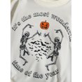 thumbnail image 5 of Newborn Baby Girls Boys Sweatshirts Rompers Halloween Clothes Skeleton Pumpkin Letter Print Long Sleeve Toddler Fall Bodysuits, 5 of 7