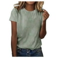 thumbnail image 1 of T-shirt à Manches Courtes pour Femmes, Mode Été, Imprimé, Col Rond, Coupe Ordinaire, 1 of 5