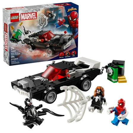 LEGO Marvel Spider-Man vs. Venom Muscle Car Toy - Building Set for Kids, Boys and Girls, Ages 7  - with Spider-Man, Venom, and Spider-Woman Minifigures - Superhero Gift Idea for Birthday - 76309