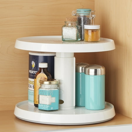 

YouCopia 2-Tier Height-Adjustable Crazy Susan Kitchen Turntable - Lazy Susan Rotating Organizer for Cabinet or Pantry Storage