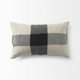 thumbnail image 5 of Mercana Raquel 13L X 21W Beige And Black Fabric Plaid Decorative Pillow Cover, 5 of 7
