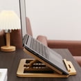 thumbnail image 6 of SSZMDLB under $5 Laptop Stand, Wooden Adjustable Laptop Riser, Foldable Notebook Stand for Desk, Ergonomic Computer Stand for Office Home, 6 of 6