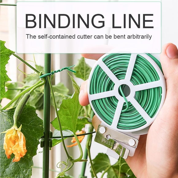Garden Twist Tie Reusable Green ties twist ties twist Coated String With Cutter Sturdy Plant Twist Tie Gardening Vegetable Grafting Fixer