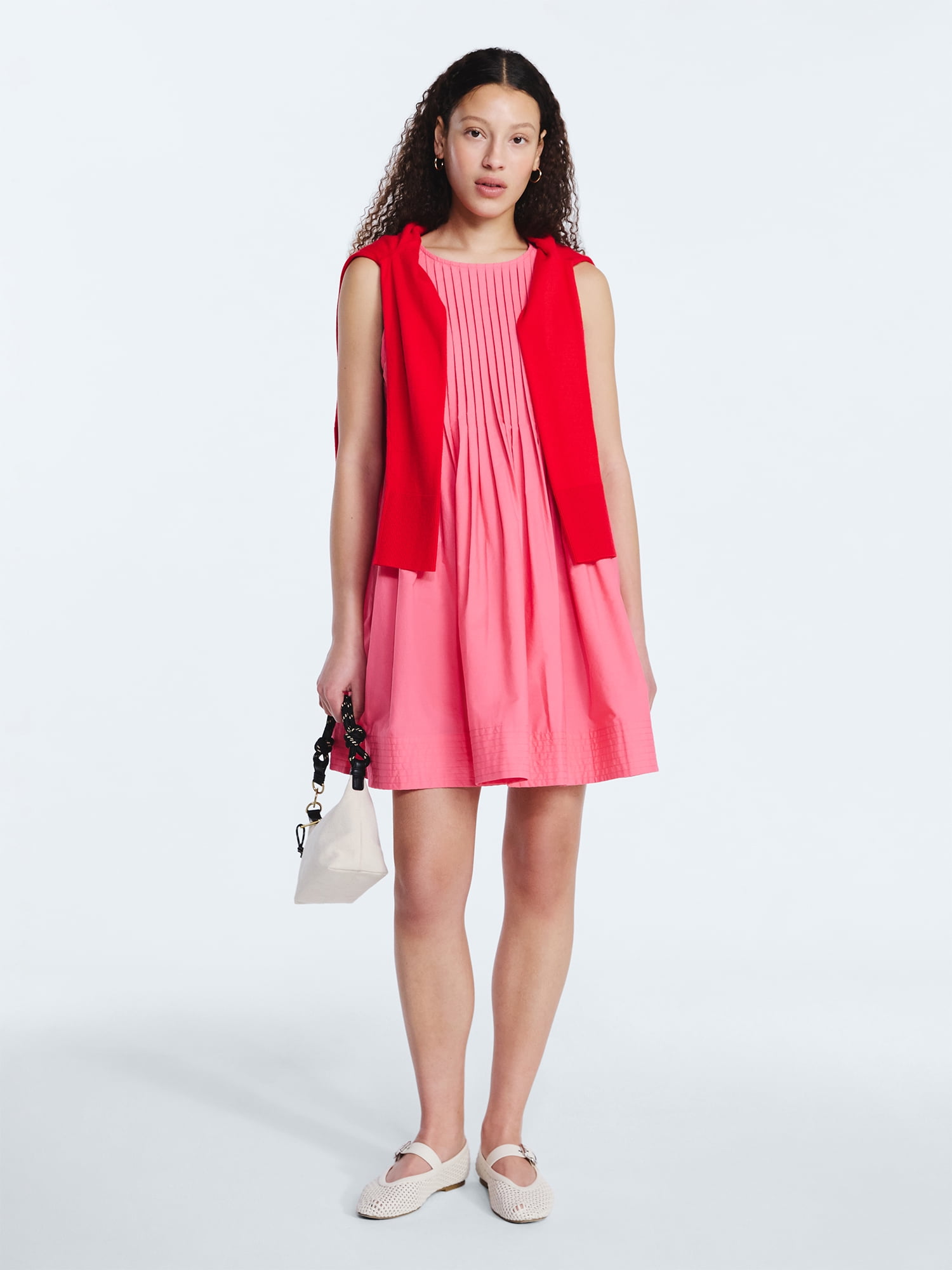 Free Assembly Women's Sleeveless Pleated Mini Dress, Sizes XS-XXL