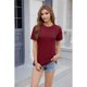 thumbnail image 3 of Camisetas de Corta con Encaje para Mujer, Estilo Ejecutivo, Color Rojo Vino, Talla L, 3 of 9