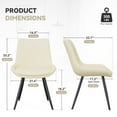 thumbnail image 3 of Fijinhom Dining Chairs Set of 2, Faux Leather Upholstered Dining Room Chairs with Thick Cushion and Metal Legs, Armless Chic Side Chairs for Dining Room Living Room, 3 of 6