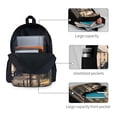 thumbnail image 3 of Lsque Rustic French Signpost Pattern Adult Backpack – Durable & Lightweight PU Canvas Storage Bag , 15” Laptop Compartment, and Multiple Pockets, 3 of 7