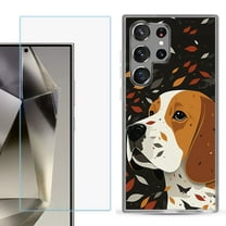 For Samsung Galaxy S25 Ultra 5G Phone Case Cover with Tempered Glass Screen Protector, by OneToughShield - Beagle