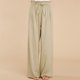 thumbnail image 5 of Pantalones de mujer Irfora Pantalones de piernas anchas para mujer con cintura elástica, cinturón de lazo, pantalones largos sólidos, transpirables, informales, para vacaciones, verano, caqui, 2X Irfora Pantalones de mujer, 5 of 5