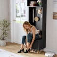 thumbnail image 2 of Qinaqin 74 Inch cm de Alturaall Tree con Bench y Almacenamiento Coat Rack Shoe Entryway 4 Profundidadorado Alturaooks Metálico Legs para, 2 of 7