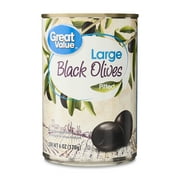 Great Value Large Pitted Black Olives, 6 oz