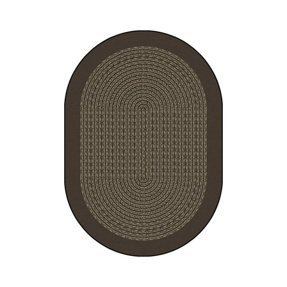 Like Home 7'8" x 10'9" Oval Area Rug In Color Chocolate-Color:Chocolate,Material:Nylon