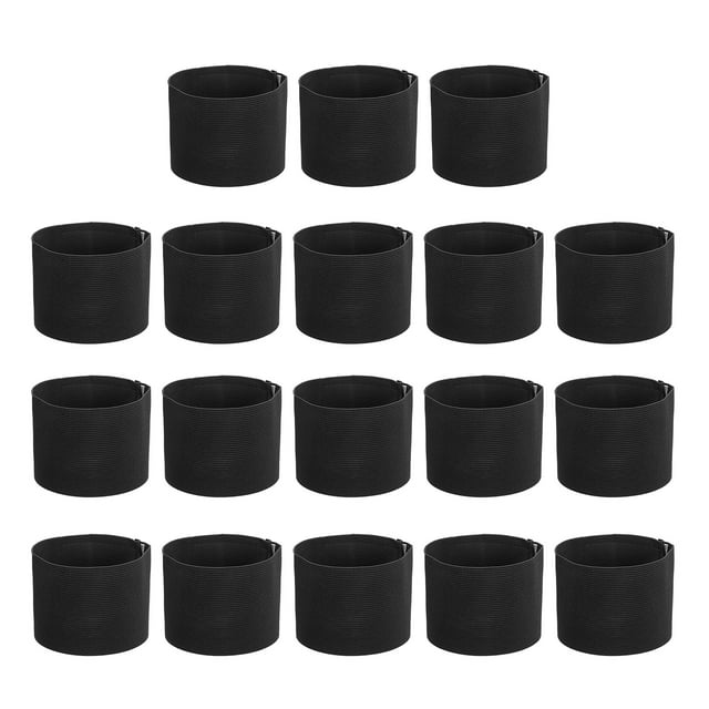 Uxcell 18Pcs Brazalete de Capitán de Fútbol Elástico para Jóvenes y Adultos Equipo de Fútbol Negro