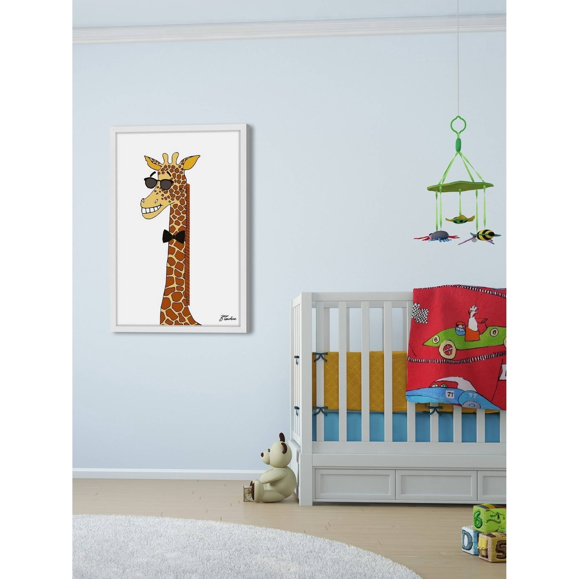 "Giraffe Hippy Head" Framed Painting Print