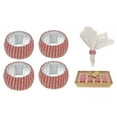 thumbnail image 1 of 4PC Beaded Napkin Ring With Craft Box Red & Silver, 1 of 5