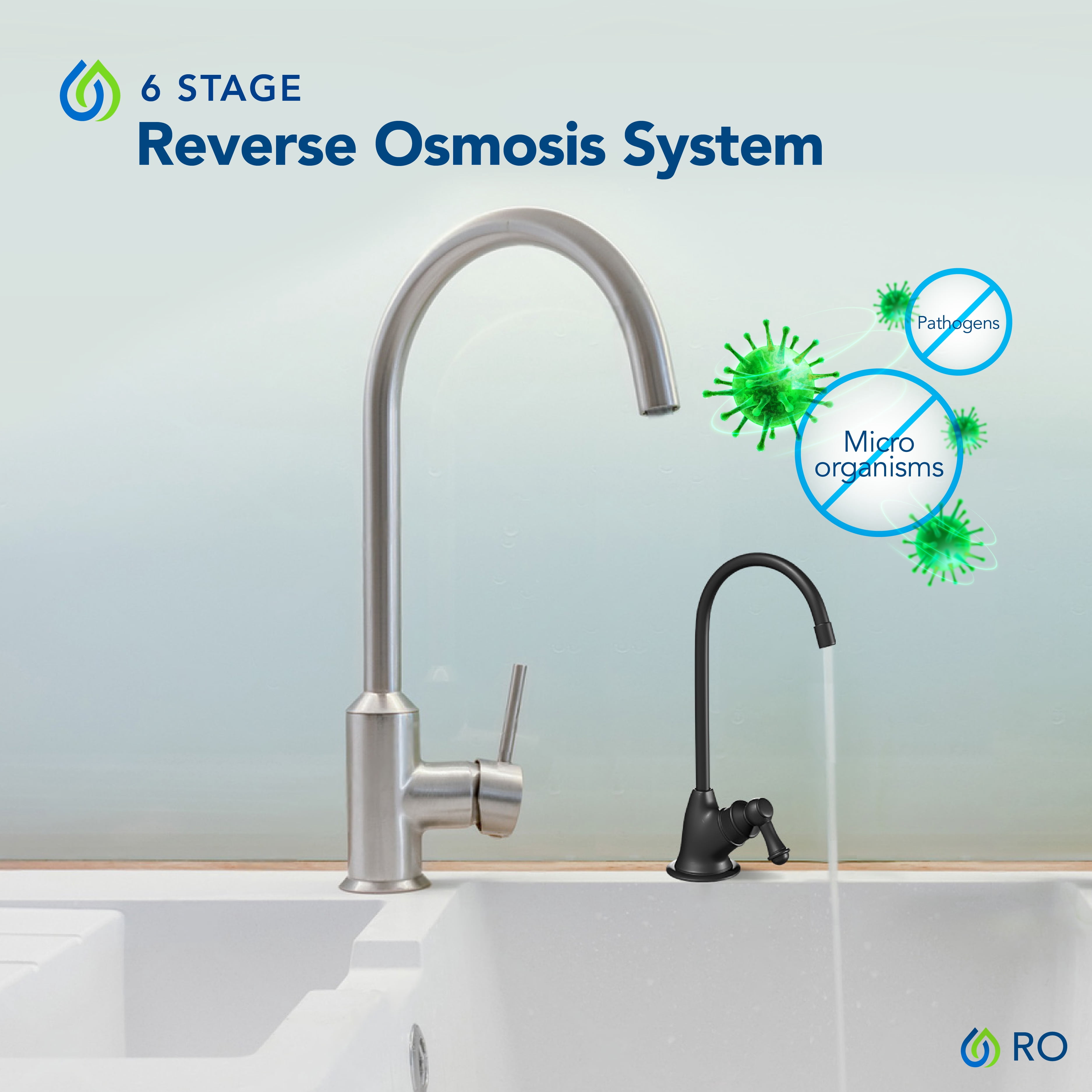 Kind Water 6-Stage Reverse Osmosis Drinking Water System with Oil Rubbed Bronze Faucet