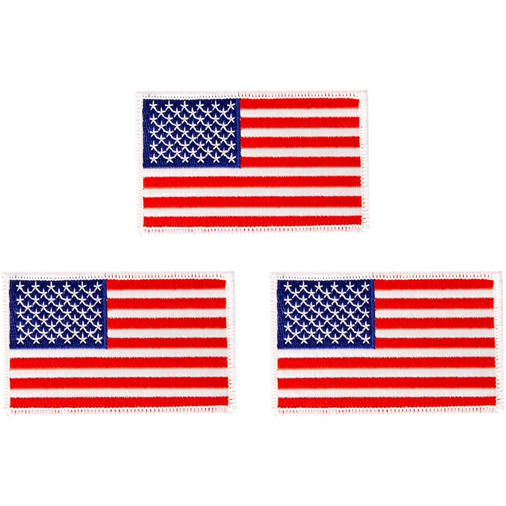 United States of America Flag Patch Bulk 3.5 inch x 2.25 State Iron On