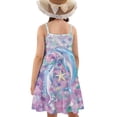 thumbnail image 2 of Uourmeti Little Girls Dress Summer Sleeveless Dresses for Girls Blue Otter Print Cami Sundress Kids Cartoon Clothes A Line Causal Midi Tank Swing,3-14tYears, 2 of 6