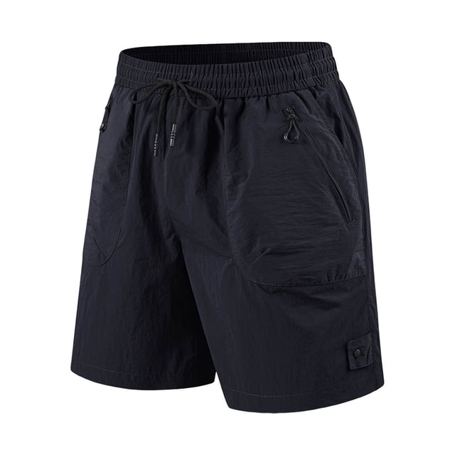 Pantalones cortos deportivos para hombre, tejido Ice Silk, cordón ajustable, cremallera, secado rápido, tallas S-XXXL