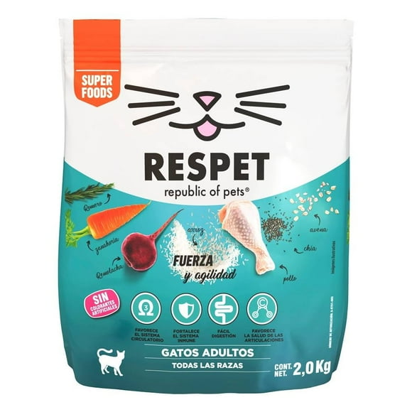 Alimento para Gato RESPET  Republic of Pets  Adulto, Fuerza y Agilidad 2 Kilos