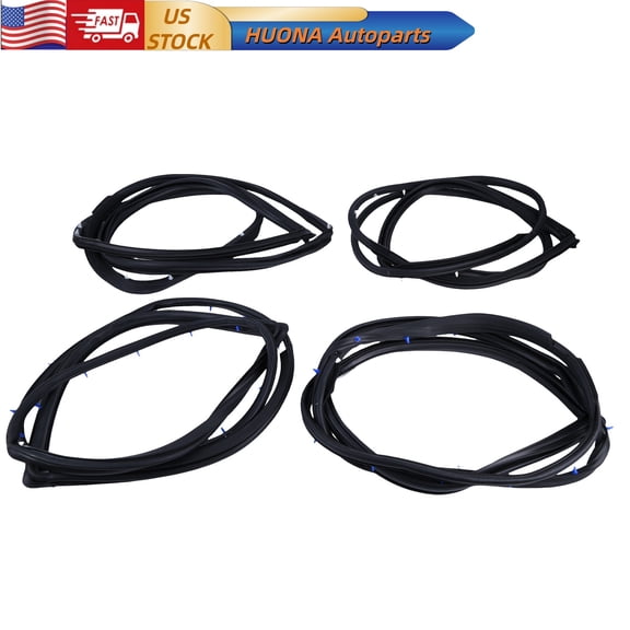 HUONA Front and Rear Door Rubber Seal Kit for Toyota Land Cruiser FJ80 1990-1998, 67861-60071 67862-60071 67871-60041 67872-60041