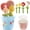 Blue, variant on Flower Measuring Spoons Set with Ceramic Pot Holder, Cute Ceramic Measuring Cups and Spoons for Dry and Liquid Ingredients, Decorative Baking Gift Set, Dishwasher Safe Kitchen Accessories