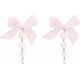 thumbnail image 2 of Vintage Pearl Drop Dangle Earrings Lightweight Black Pink Cute Bow Earrings Fashion Statement Ear Jewelry for Women and Girls (Pink), 2 of 4