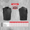 thumbnail image 3 of First Mfg Co - Top Rocker - Men's Motorcycle Biker Riding Copper Leather Vest - Large, 3 of 3