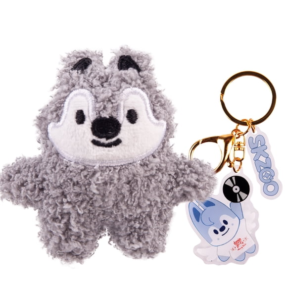 SKZOO Stray Kids 5cm Chibi-Style Plush Keychain with Angel Acrylic Charm – Kpop Merch