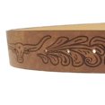 thumbnail image 6 of Jiibva Cowboy Buckle Belt Vintage Western Printed Belt Western Leather Bull Head Buckle Belt Engraved Floral Bull Belt for Men Women, 6 of 7