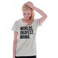 thumbnail image 4 of Worlds Okayest Mama Mothers Day Mom Womens Fitted Plus Size Graphic Tee Brisco Brands 2X, 4 of 5